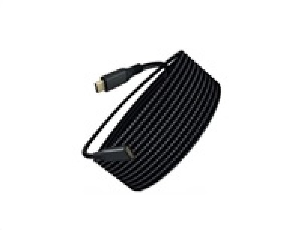 WG - Prodlužovací kabel USB-C (male) na USB-C (female), 2 metry, nylonový oplet, černá