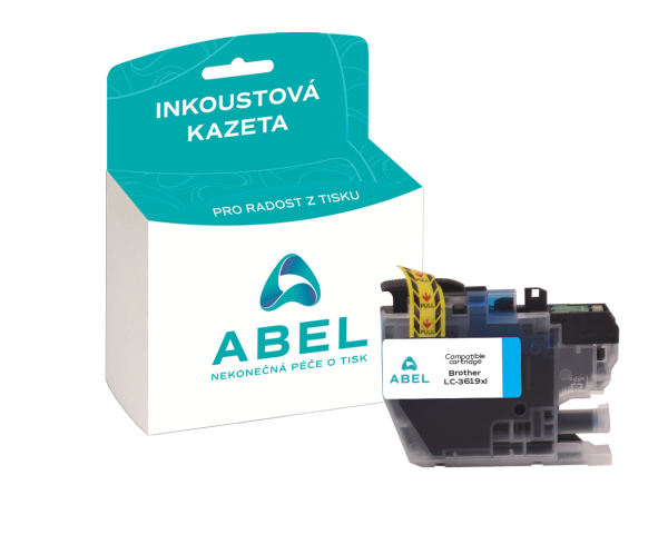 Náplň ABEL LC-3619XLC azurová pro tiskárny Brother (1 500 stran)