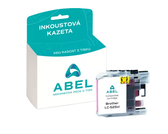 Náplň ABEL LC-525XLM purpurová pro tiskárny BROTHER (1 300 stran)