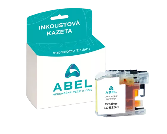 Náplň ABEL LC-525XLY žlutá pro tiskárny BROTHER (1 300 stran)