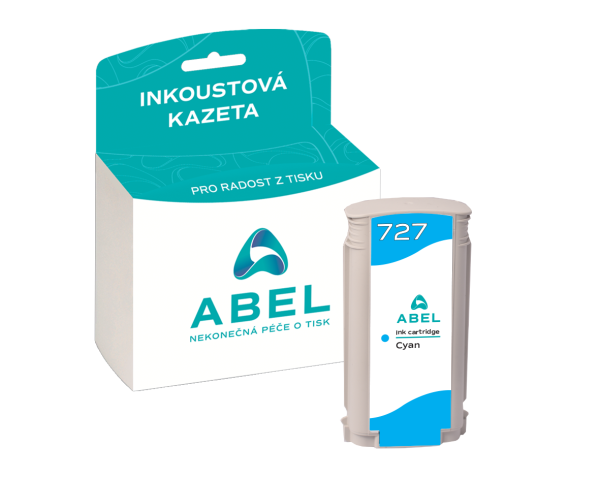 Náplň ABEL No.727, B3P19A azurová pro tiskárny HP (130 ml)