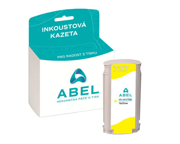 Náplň ABEL No.727, B3P21A žlutá pro tiskárny HP (130 ml)