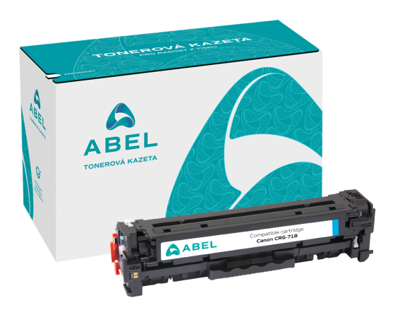Toner ABEL CRG-718 azurový pro tiskárny CANON (2 900 stran)