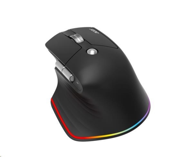ACER bezdrátová myš Easy Fit Mouse,ergonomická,4000dpi,6 tlačítek,RGB,10m dosah,USB-C,BT,Black