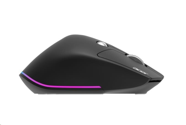 ACER bezdrátová myš Easy Fit Mouse,ergonomická,4000dpi,6 tlačítek,RGB,10m dosah,USB-C,BT,Black