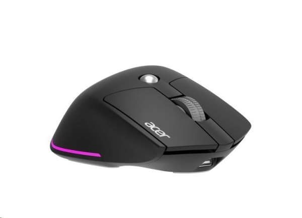 ACER bezdrátová myš Easy Fit Mouse,ergonomická,4000dpi,6 tlačítek,RGB,10m dosah,USB-C,BT,Black