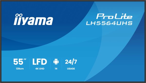 55'' iiyama LH5564UHS-B1AG:VA,4K UHD, Android,24/7