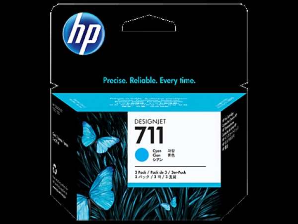 Náplň HP č.711, CZ134A azurová 3-pack 