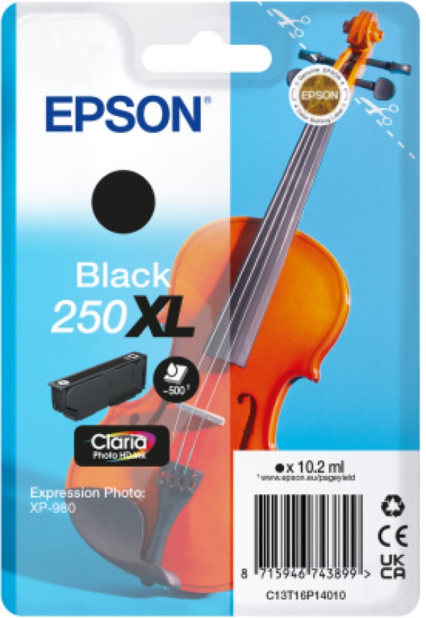 Epson 250XL - 10.2 ml - XL - cerná - originální - blistr - inkoustová cartridge - pro P/N: C11CL95402