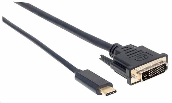 Manhattan kabel USB-C na DVI, 2m, černá