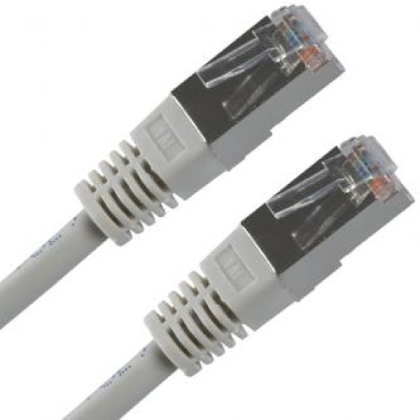 Síový LAN kabel FTP patchcord, Cat.5e, RJ45 samec - RJ45 samec, 15 m, stínìný, šedý, economy