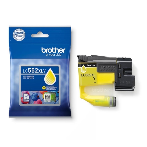 Brother originální ink LC552XLY, yellow, 1500str.