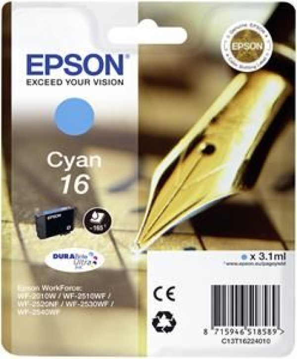 Náplň Epson 16, C13T16224012 azurová 