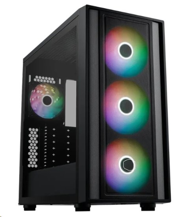 Cooler Master case MasterBox 600, bez zdroje, 3x 140mm ARGB Fan, 1x 120mm ARGB Fan, černá
