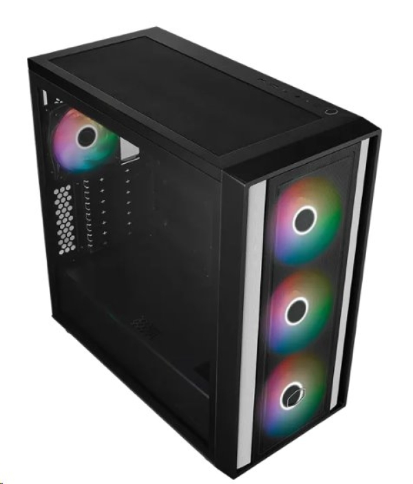 Cooler Master case MasterBox 600, bez zdroje, 3x 140mm ARGB Fan, 1x 120mm ARGB Fan, černá