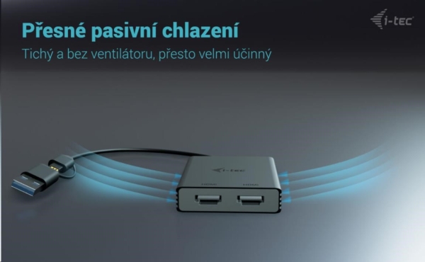 i-tec USB-A/USB-C Dual 4K HDMI Video Adapter