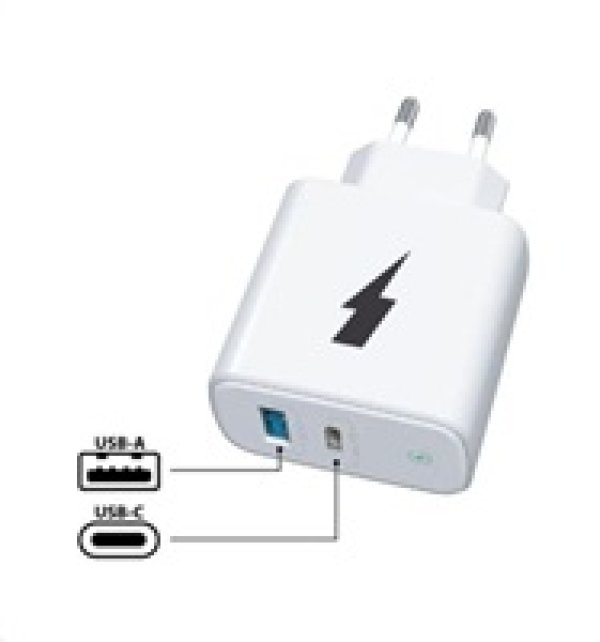 WG - Síťová nabíječka 2x USB 38W, 1x USB-C PD 20W + 1x USB-A QC 3.0 18W, bílá