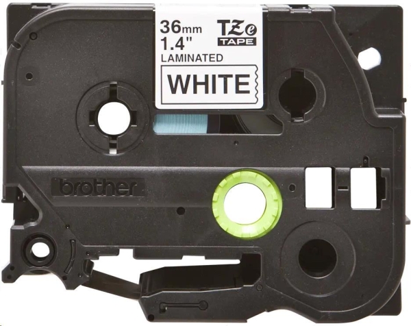 Brother originální páska do tiskárny štítků, Brother, TZE-261, černý tisk/bílý podklad, laminovaná, 8m, 36mm