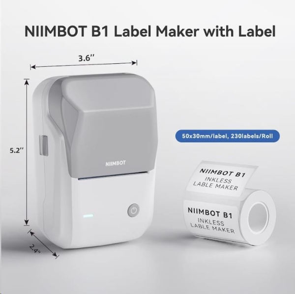 Niimbot Tiskárna štítků B1 Smart, grey + role štítků 210ks