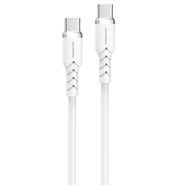 Powerton ENERGY WHITE EDITION Kabel USB-C, 60W, 1m, silikonový, bilý