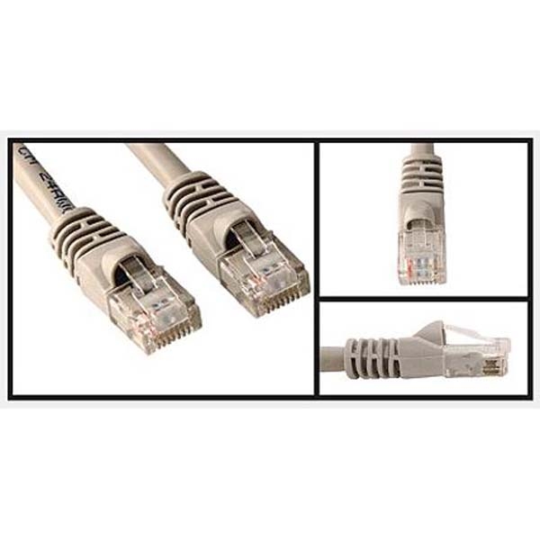 Síťový LAN kabel FTP patchcord, Cat.5e, RJ45 samec - RJ45 samec, 25 m, stíněný, šedý, economy