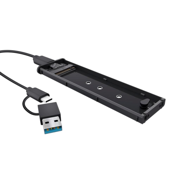 TRUST Externí box pro M.2 SSD, USB-C 3.2 Gen2, M.2 2280, černá