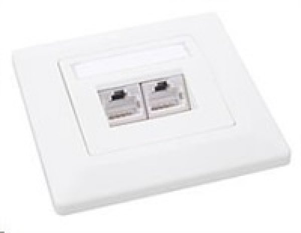 Solarix Zásuvka CAT6 STP 2 x RJ45 pod omítku bílá SX9-2-6-STP-WH