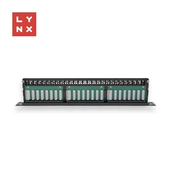 LYNX 19" patch panel  48-port, UTP Cat6, 50µ, nestíněný, černý