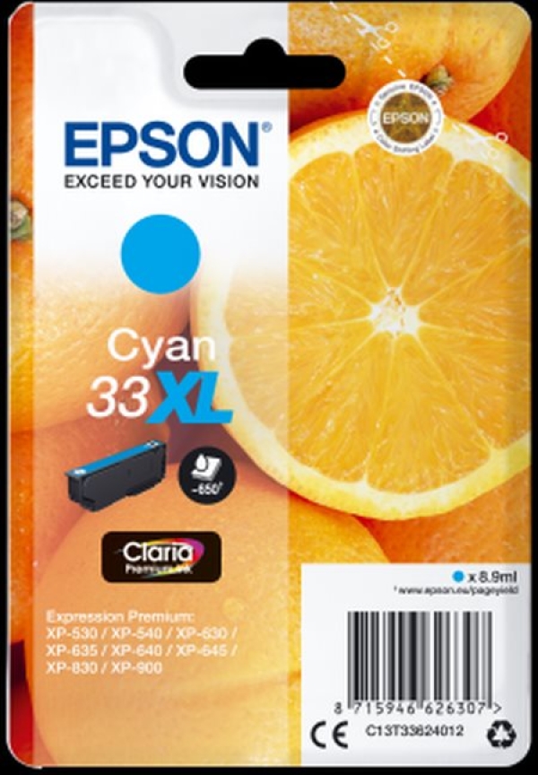 Náplň Epson 33XL, C13T33624012 azurová
