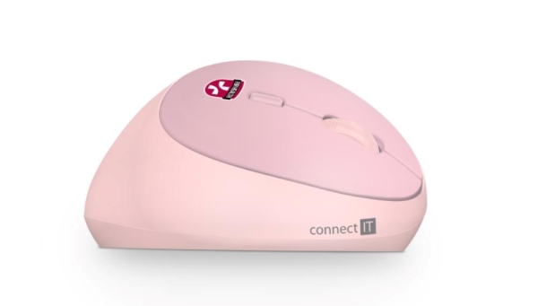 CONNECT IT FOR HEALTH LADIES PINK Bezdrátová vertikální myš, ergonomická, růžová