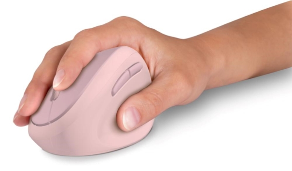 CONNECT IT FOR HEALTH LADIES PINK Bezdrátová vertikální myš, ergonomická, růžová