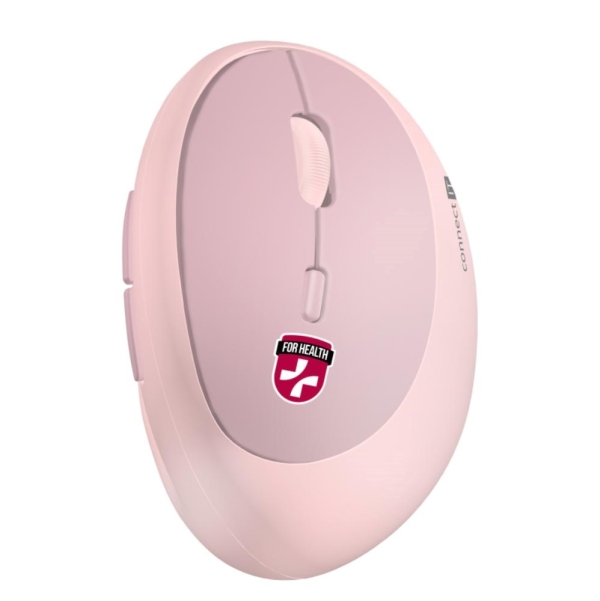 CONNECT IT FOR HEALTH LADIES PINK Bezdrátová vertikální myš, ergonomická, růžová