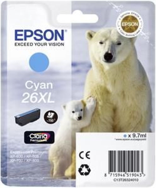 Náplň Epson 26XL, C13T26324012 azurová blistr 
