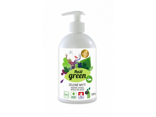 Real green zelené mytí nádobí, ovoce a mýdlo na ruce 500 g