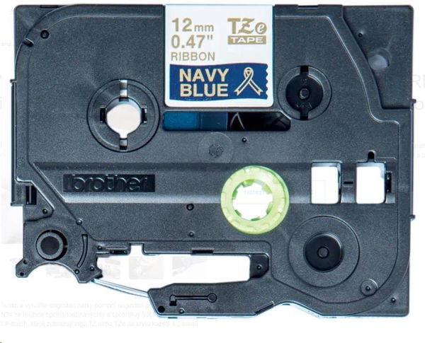 Brother originální páska do tiskárny štítků, Brother, TZE-RN34, zlatý tisk/modrý podklad, 4m, 12mm, pruhovaná