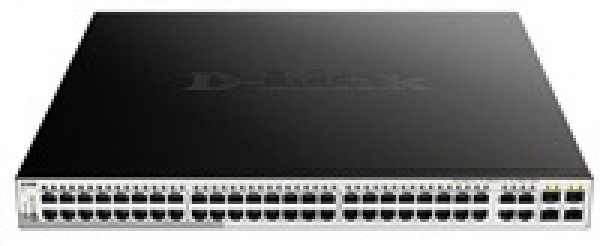D-Link DGS-1210-52MP 52-Port Gigabit Smart+ PoE Switch, 48x GbE PoE+, 4x RJ45/SFP, PoE 370W