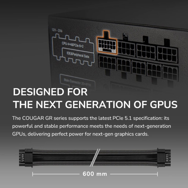 COUGAR PC zdroj GR 850W 80+ Gold, Fully modular