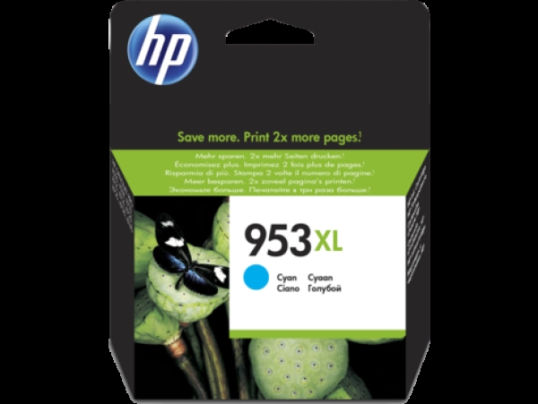 HP 953XL (F6U16AE), azurová originální náplň do tiskárny HP (1 600 stran)