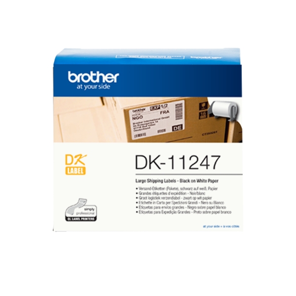 Brother papírové štítky 103mm x 164mm, bílá, 180 ks, DK11247, pro tiskárny řady QL