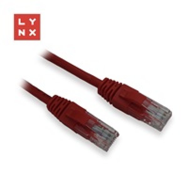 LYNX UTP patch kabel Cat5e, PVC, CCA, 1m, červený (balení obsahuje 10ks)