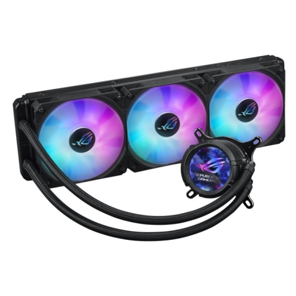 ASUS vodní chladič CPU AIO ROG STRIX LC III 360 ARGB LCD, 3x120mm, LCD Displej, LGA1700, AM5, černá