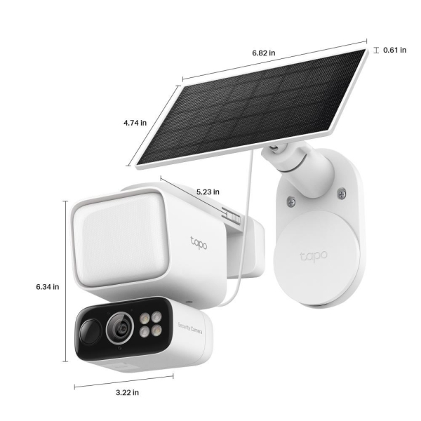 TP-Link Tapo C615F KIT venkovní kamera se světlometem, solární panel (3MP, 2K, 1296p, IR, WiFi, micro SD card, IP65)