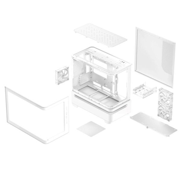 ASUS Case AP202 PRIME CASE, mATX, Průhledná bočnice, 3x 120mm ARGB Fan, bílá
