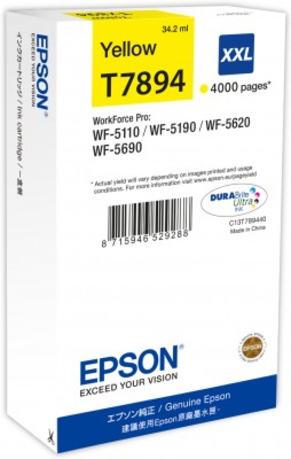 Náplň Epson C13T78944010, T7894 (XXL) žlutá