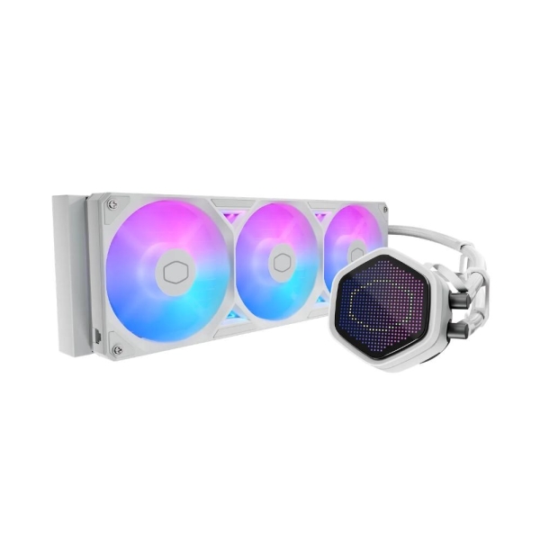 Cooler Master vodní chladič MasterLiquid Atmos II Pixel LED, 3x120mm, LGA1851, AM5, bílá