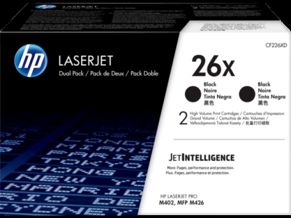 HP 26X (CF226XD), dvojbalení černých originálních tonerů do tiskárny HP