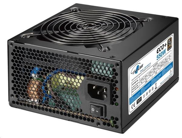 EUROCASE zdroj 550W Eco+, 120mm, 80+ Bronze, ATX