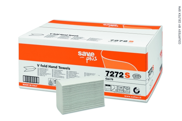 Celtex SavePlus papírové ručníky skládané V 22x21 cm 2vrstvé celulóza 3000 ks