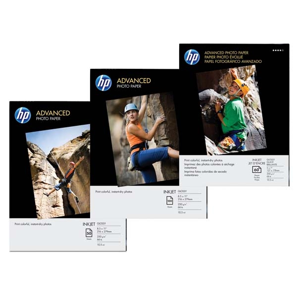 HP Advanced Glossy Photo Paper, foto papír, bez okrajů typ lesklý, zdokonalený typ bílý, 10x15cm, 4x6", 250 g/m2, 100 ks, Q8692A, 