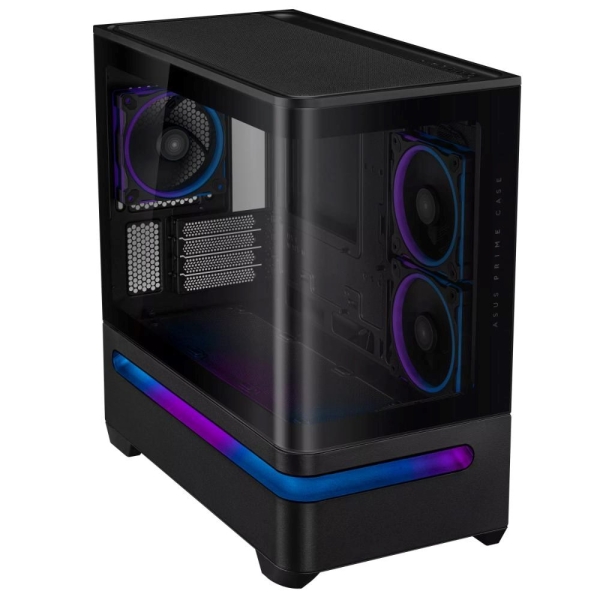ASUS Case AP202 PRIME CASE, mATX, Průhledná bočnice, 3x 120mm ARGB Fan, černá